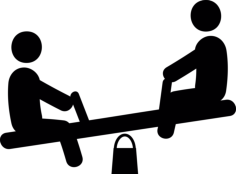 Children On See Saw Outline Svg Vector, Free Vectors File